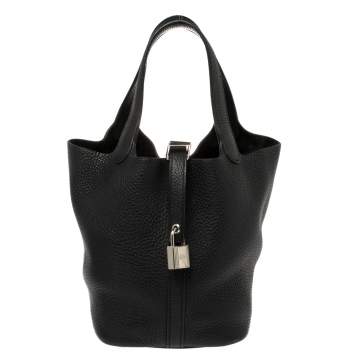 Pre Owned Hermes Black Togo Leather Picotin Lock PM Bag