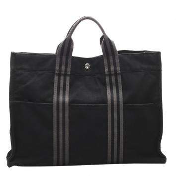 Pre Owned Hermes Black Canvas Fourre Tout GM Tote Bag