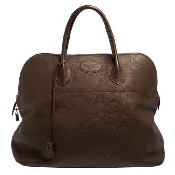 Pre Owned Hermès Cacao Togo Leather Bolide 45 Bag