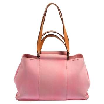Pre Owned Hermes Rose Pink Canvas Cabag Elan Tote 