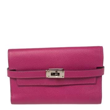 Pre Owned Hermes Tosca Epsom Leather Kelly Wallet