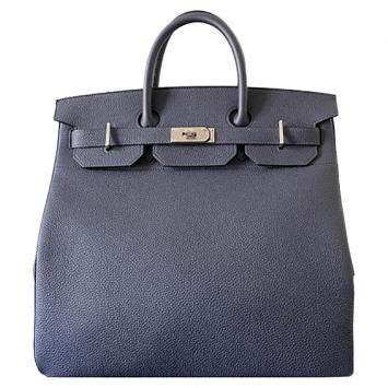 Pre Owned Hermes Bleu Nuit Togo Leather Palladium Hardware HAC Birkin 40 Bag