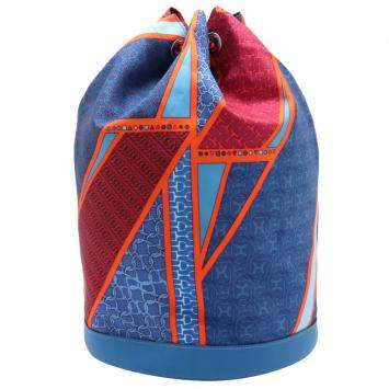 Pre Owned Hermes Blue Leather Silk Soi Cool Backpack