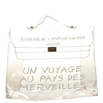 Pre Owned Hermes White Vinyl Kelly Tote Bag