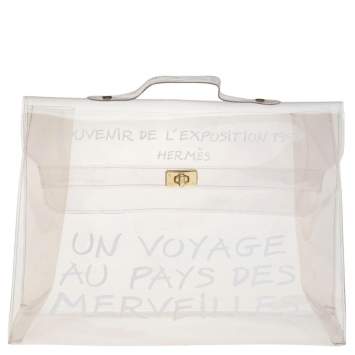 مملوكة مسبقًا Hermes Clear Vinyl Vintage Souvenir Kelly Bag