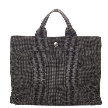 Pre Owned Hermes Grey Canvas Fabric Herline PM Tote Bag 