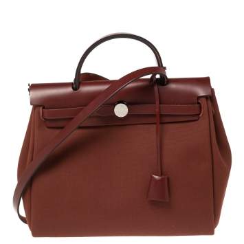 Pre Owned Hermes Rogue H Canvas and Leather Herbag Zip PM Bag