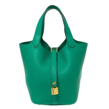 Pre Owned Hermès Menthe Togo Leather Picotin Lock 18 Bag