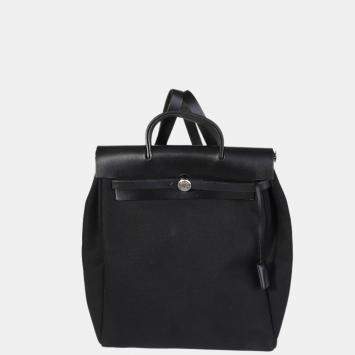 Pre Owned Hermes Black Toile & Vache Hunter Herbag Backpack BPHW