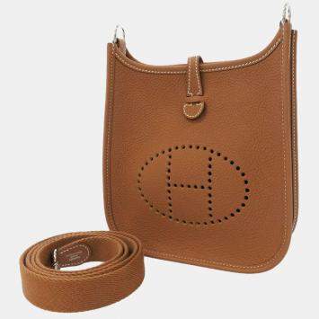 Pre Owned Hermes Gold Taurillon Maurice Leather Evelyn TPM Bag