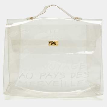 Pre Owned Hermes Transparent Vinyl Souvenir De L'Exposition Kelly 40 Bag