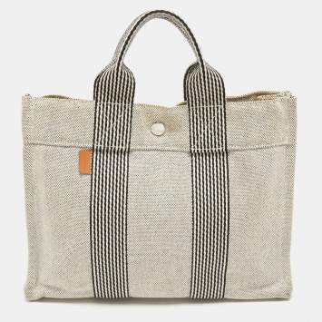 Pre Owned Hermes Grey Canvas Fourre Tout PM Bag