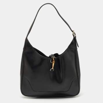 Pre Owned Hermes Black Box Leather Trim Hobo