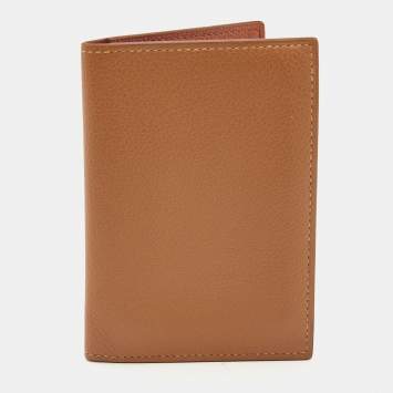 Pre Owned Hermes Gold Evercolor Leather  MC² Euclide Card Holder