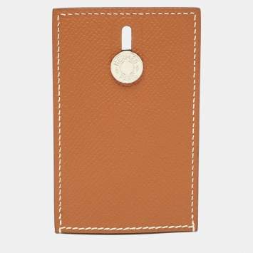 مملوكة مسبقًا Hermes Gold Epsom Lather Diablo Card Holder