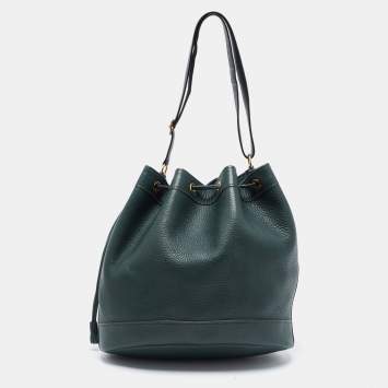 Pre Owned Hermes Vert Fonce Togo Leather Market Bag 