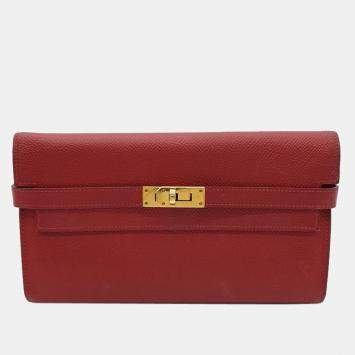 Pre Owned Hermes  Leather Kelly Classic Wallet