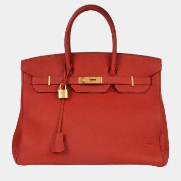 HERMES Birkin 35 Vermilion Togo T stamp (manufactured around 2015) Handbag