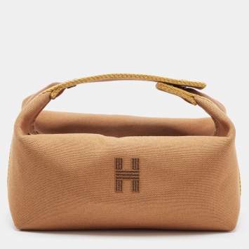 Pre Owned Hermès Ocre Canvas Small Bride-a-Brac Case