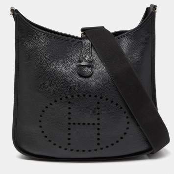 Pre Owned Hermes Black Togo Leather Evelyne III GM Bag