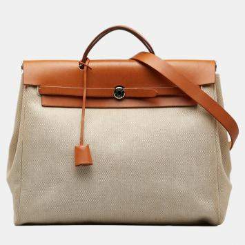 Pre Owned Hermes Beige/Brown Herbag MM