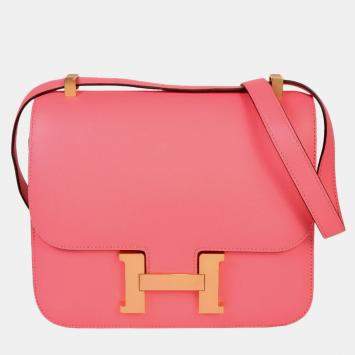 HERMES Constance 3 24 Special Order Rose Azalea Vaux Epson C stamped (manufactured in 2018) Shoulder bag Pink