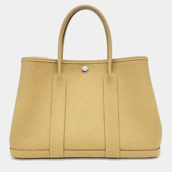 Pre Owned Hermes Beige Negonda Leather Garden Party 30 Tote Bag