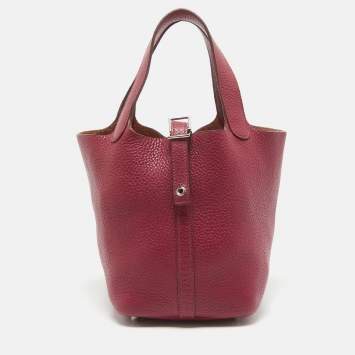 Pre Owned Hermes Tosca Taurillon Clemence Leather Picotin Lock 18 Bag