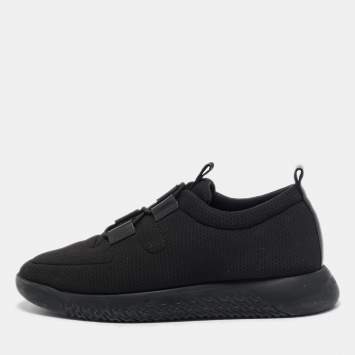 Pre Owned Hermes Black Technical Mesh Team Sneakers Size 40.5
