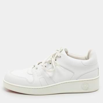 Pre Owned Hermes White Leather Free Low Top Sneakers Size 39