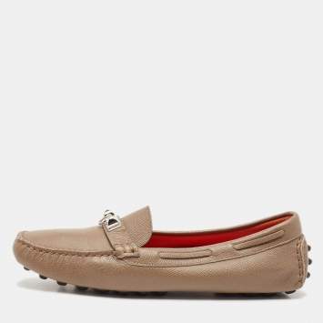 Hermes Brown Leather Irving Loafers Size 37.5
