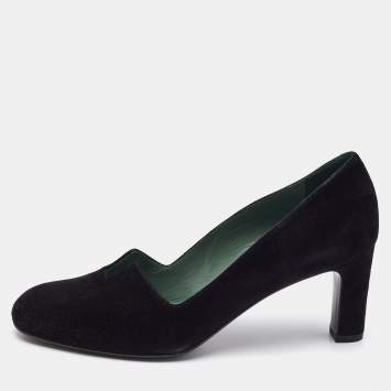 Hermès Black Suede Jackie Pumps Size 37.5