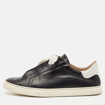 Hermes Black Leather Day Low Top Sneakers Size 40