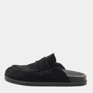 Hermes Dark Green Suede Go Mules Size 39