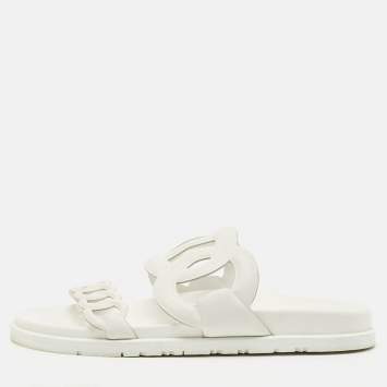 Hermes White Leather Extra Sandals Size 39