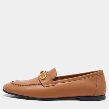 Hermes Brown Leather Colette Slip On Loafers Size 40