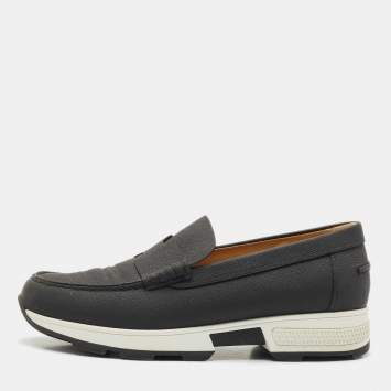 Hermes Black Leather Kennedy Loafer Sneakers Size 38.5