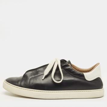 Pre Owned حذاء رياضي هيرمس جلد أسود دي بعنق منخفض مقاس 40