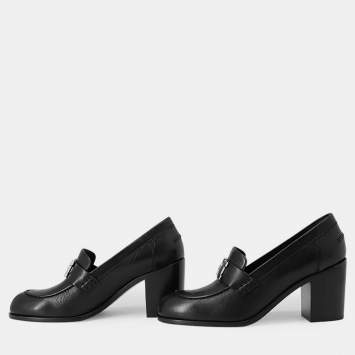 مملوكة مسبقًا Hermes Mocassins Dauphin Black Leather Size 37