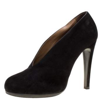 Hermes Black Suede Florida Pumps Size 37.5
