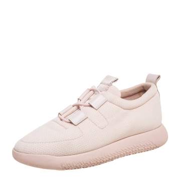 Pre Owned Hermes Light Pink Mesh Team Slip-On Sneakers Size 39