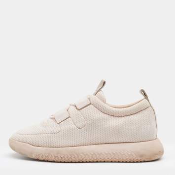 Pre Owned Hermes Light Pink Technical Mesh Team Low Top Sneakers Size 38