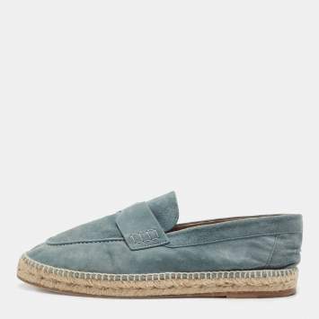 Pre Owned Hermes Grey Suede Trip Slip On Espadrille Flats Size 41