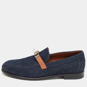 Pre Owned Hermès Blue Denim Destin Loafers Size 36.5