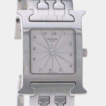 Pre Owned Hermes Heure H HH1.201 Quartz Stainless Steel Women's Wristwatch 21.5 mm