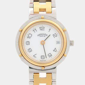 Pre Owned Hermes Clipper Quartz Stainless Steel Women's Wristwatch 24 mm