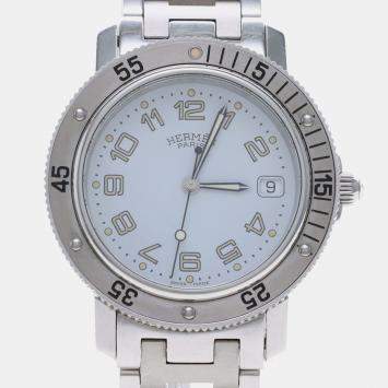 Pre Owned Hermes Clipper CL7.710 Quartz Stainless Steel Women's Wristwatch 38 mm