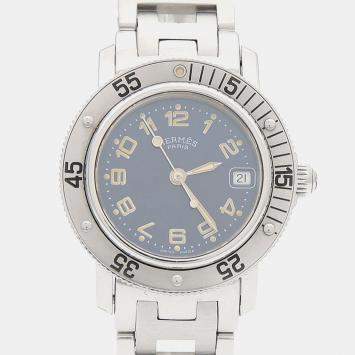 Pre Owned Hermes Clipper CL5.210 Quartz Stainless Steel Women's Wristwatch 28 mm