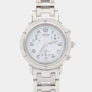 Pre Owned Hermes Clipper CL1.310 Quartz Stainless Steel Women's Wristwatch 31 mm