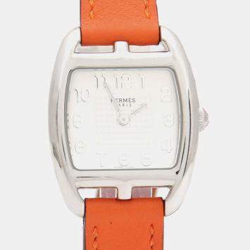 Pre Owned Hermes Cape Cod CT1.210a Quartz Silver Stainless Steel Women's Wristwatch 26.5 mm